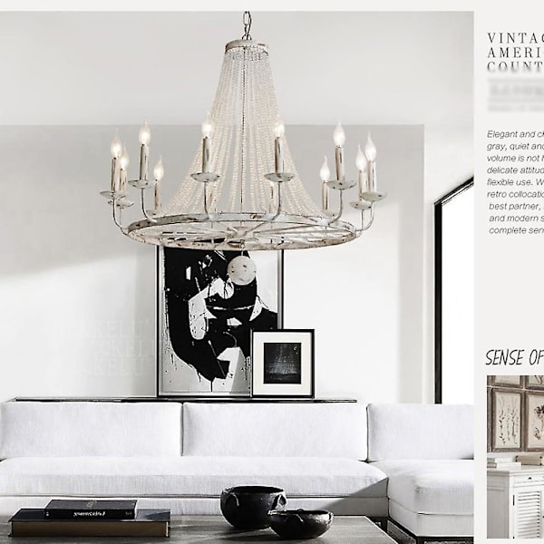 5-valaisimen, 6-valaisimen, 8-valaisimen 86 cm kynttilätyylinen riippuvalaisin