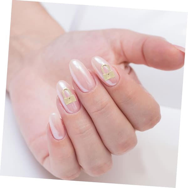 10 stk. neglepynt, metal-låsformet neglekunstpynt til kvinder, blandet til manicure