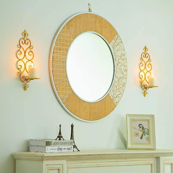 2 stk Vegglysestake Vegglampe Lysestake Metall Lysestake, gull
