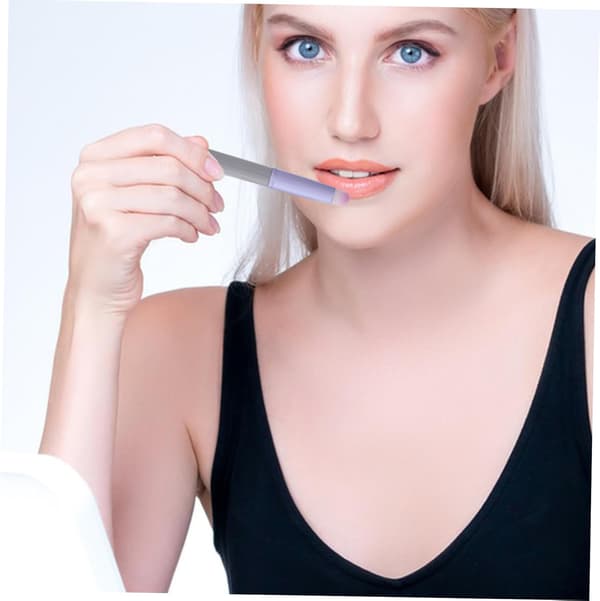 Lille rund læbebørste makeupapplikatorstavhætte til læbestift, bærbar kosmetikværktøj til rejser