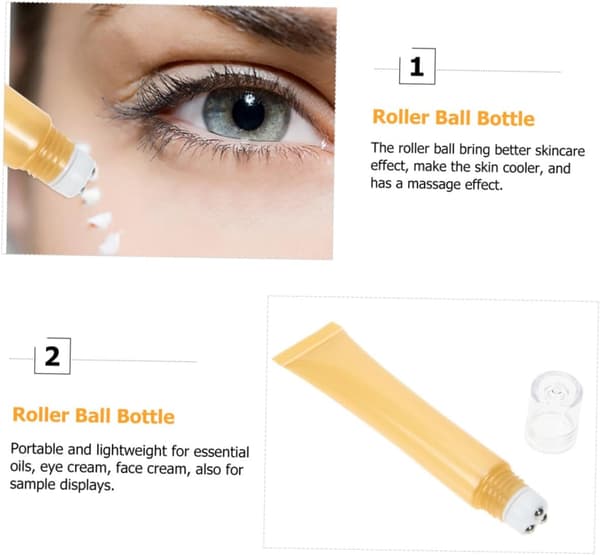 5 st 20g ögonkrämstuber med roll-on, påfyllningsbar kosmetikdispenser