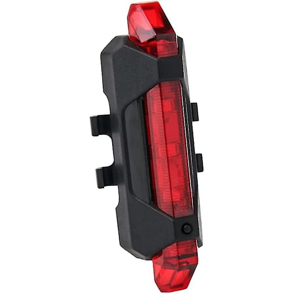 Cykel Baglygte Bag LED USB Genopladelig Vandafvisende Baglygte Sikkerhed Advarselslampe Rød Baglygter (rød) (1 stk)