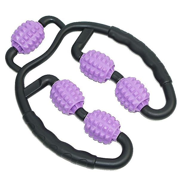 Fitness-vaahtomuovipyöräjalkahieronta - Lihasrentoutuspyörä - Vasikan hierontarulla Purple Black