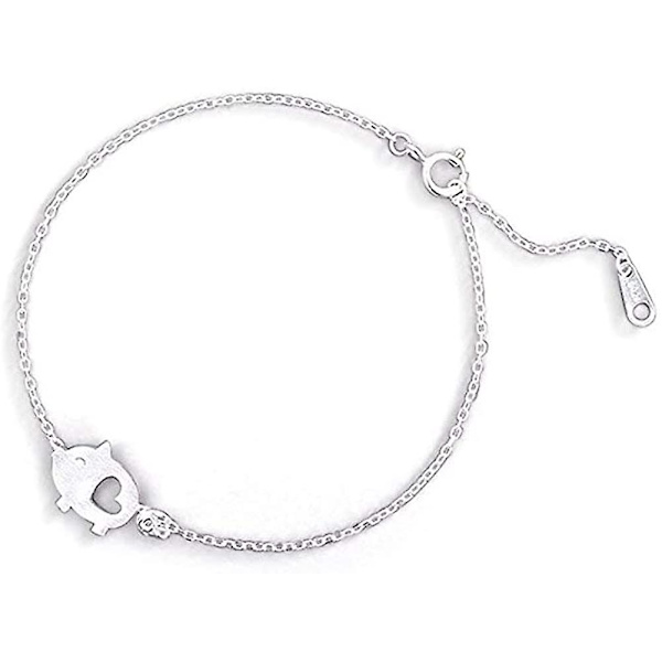 Søt Gris Armbånd For Kvinner Jenter Sterlingsølv Delikat Matt Porket Hul