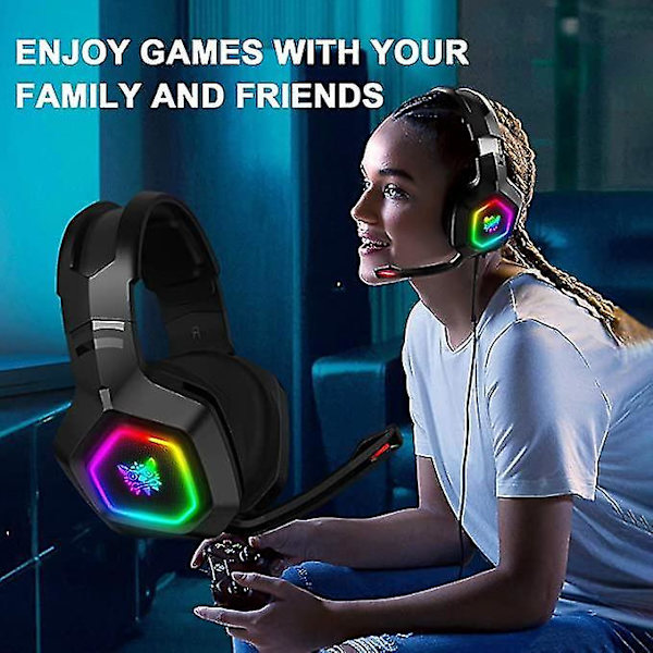 RGB Gaming Headset USB 3.5mm PS4 Xbox PC 50mm Driver Surround