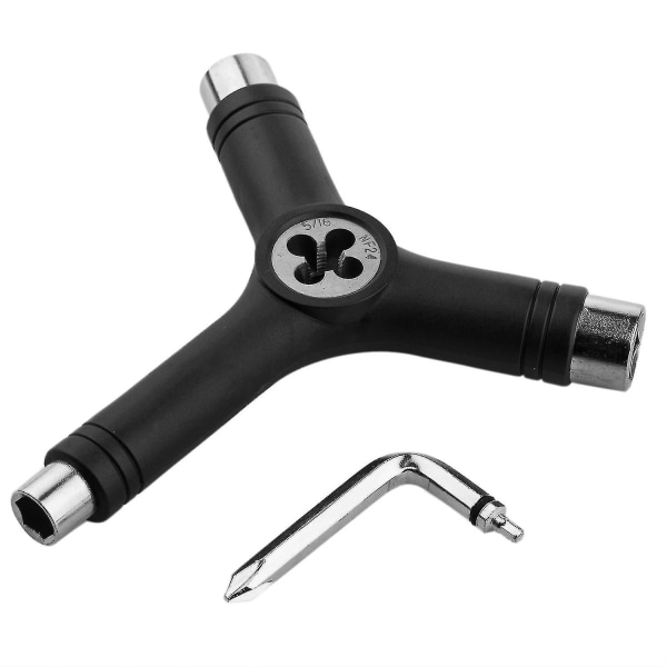 6 Way Y Tool Scooter/skateboard/longboard Tool With Allen Key Axle Threading Toolblack