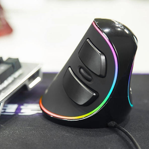 Delux M618 Plus RGB Vertikal Mus Trådbunden Andningsbelysning