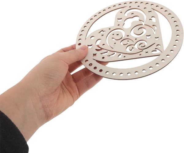 6 st trärunda väskbottenformare set 6' cirkelformad korg träbas