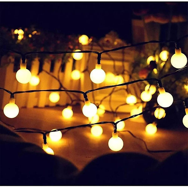 Solcellsdrivna Utomhus String Lights Vattentäta Matta Glödlampor 8 Ljuslägen