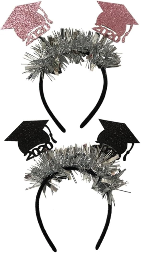 2 stk Mini Konfirmasjonslue Hårbånd Ikke-vevd Stoff Glitter Design