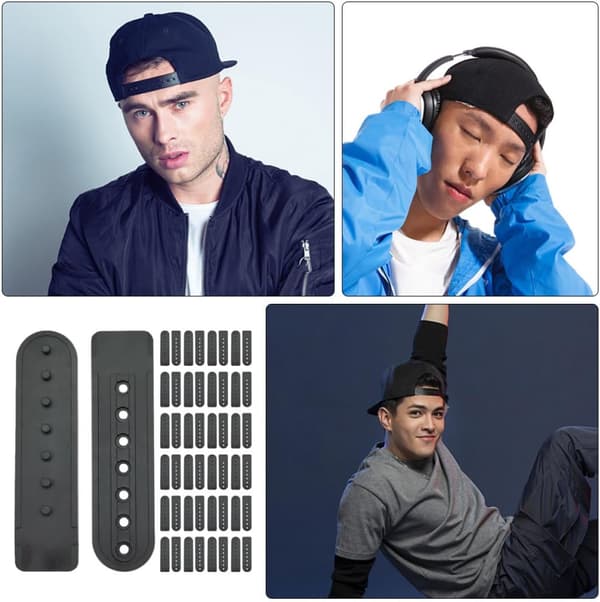 30 sett plast snapback-forlengere justerbare hatte-spenner bærbare baseballcap-stropp-erstatninger