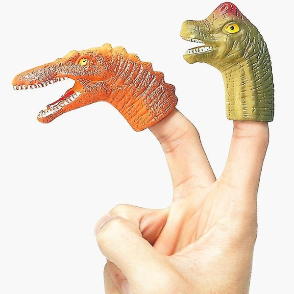 5 st Mini Cartoon Realistisk Drake Dinosaur Finger Puppets Set Rollspel leksak