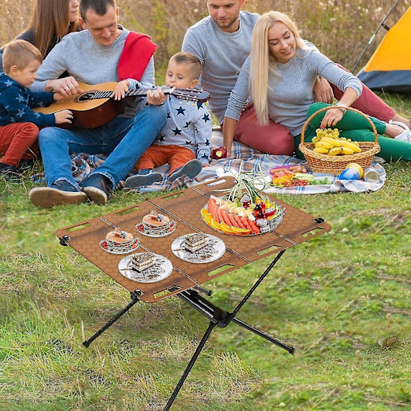Alloy Picnic Tables Utendørsutstyr, Utendørs Aluminium Legering Foldbar Campingbord, Multifunksjonelt Hage Bbq Grillbord, Foldbart Bord For Camping, S Khaki