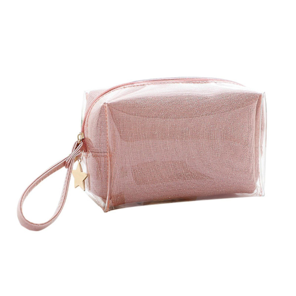Kosmetiikkakassit Kannettavat Kahvalla Kylpyhuoneeseen, Lomalle Ja Järjestämiseen Pink