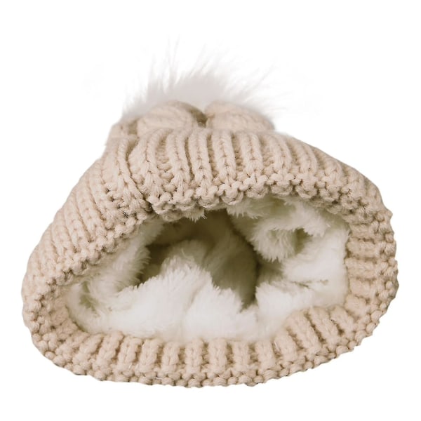 Lasten muoti lämmin talvi casual neulottu hattu Pure Color Täysin sopiva paksu hattu