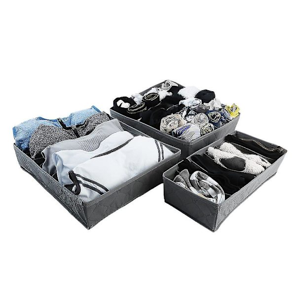 3-pack Underkläder, BH, Strumpor, Delare, Förvaringslådor