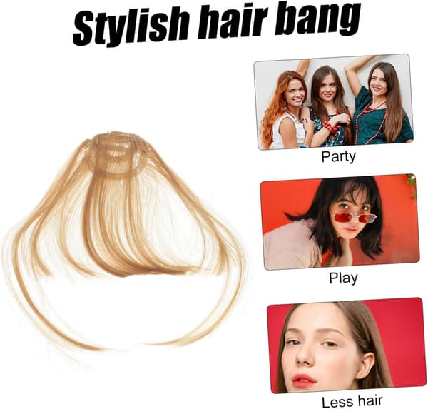 2 stk. Clip-pandehår-extensions til kvinder, falsk pandehår til cosplay-fest