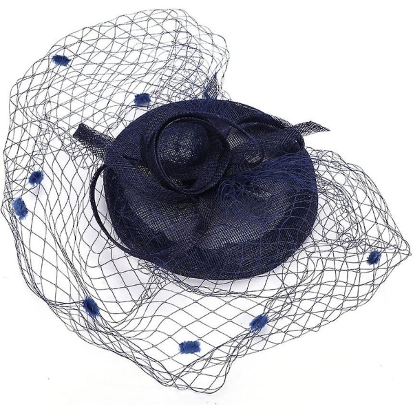 Hatt med slør for kvinner, fascinatorhatt til bryllup, fest, pillboxhatt, bowlerhatt, mini topphatt