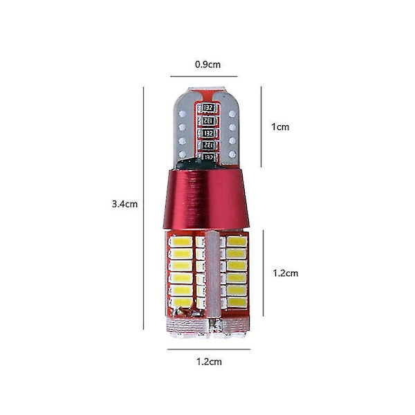 LED-lampor för bil, inredning, parkeringsljus, kupé, läslampa, xenonutbyte (2 st, röd)
