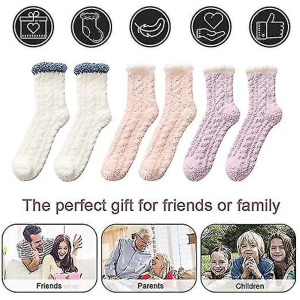 Vintervarma Sockor 6 Par Fluffiga Toffelsockor Kvinnor