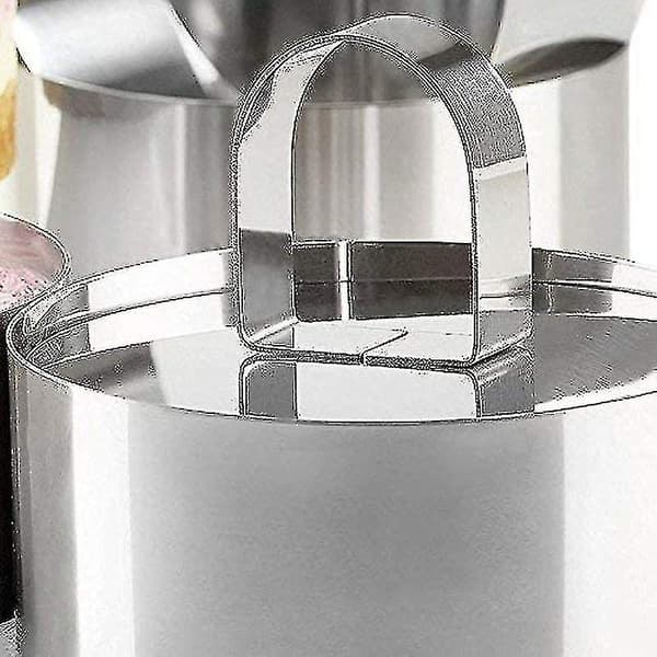 Mousse Ringe i Rustfrit Stål Kageform med Skyder, 8cm, 6 stk Runde