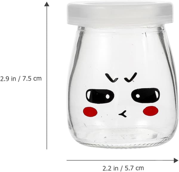 8 st puddingglasflaskor yoghurtflaskor 120 ml glas återanvändbara släta kanter bedårande tecknat mönster