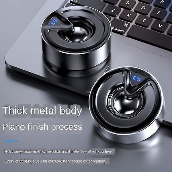 Mini Subwoofer Bluetooth-högtalare med TWS Dubbelkanal Trådlös Bluetooth Mp3-spelare (svart)
