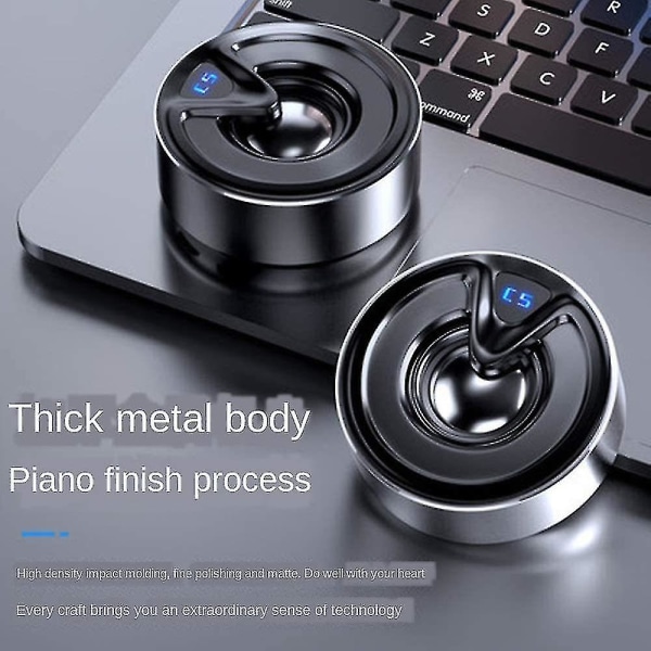 Mini Subwoofer Bluetooth Højttaler med TWS Dobbeltkanal Trådløs Bluetooth Mp3 Afspiller (sort)