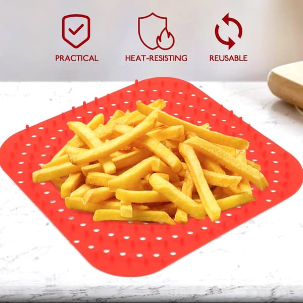 2 stk Airfryer-pute Nonstick Bakematte Silikon Multi-hull Design Høykvalitets Silikonmateriale