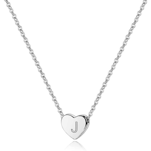 Htooo Valentines For Her - 14k pläterat silverhalsband för kvinnor, flickor, barn, läcker bokstav Tiny Alphabet Ne