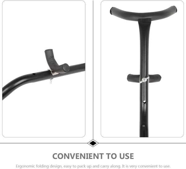 Saksofonstativ Altsaksofonholder Metall Sammenleggbar Ergonomisk Sammenleggbar Design Svart Bærbar