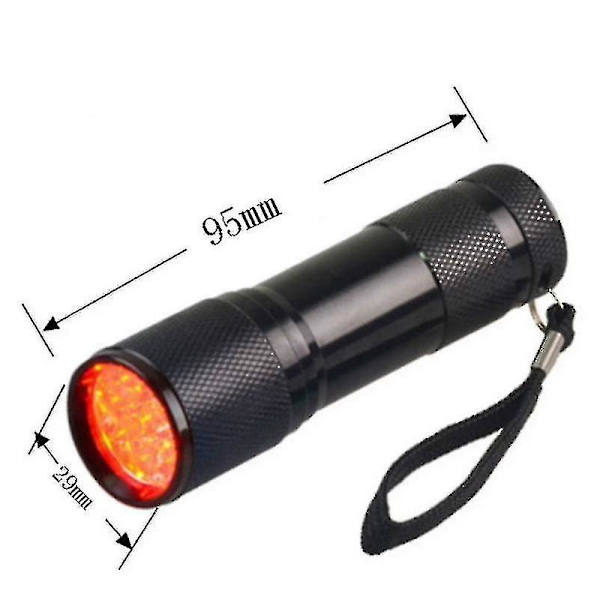Mini Lommelykt Rød 9 LED 670 Nm Kraftig Rød Lys Lommelykt For Jakt Niuniu