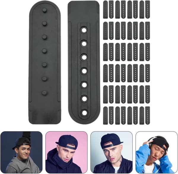 30 sett plast snapback-forlengere justerbare hatte-spenner bærbare baseballcap-stropp-erstatninger