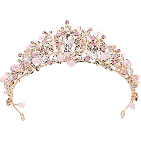 Jenter Crystal Tiara Princess Costume Crown Pannebånd Brude Bryllup Håndlaget hår