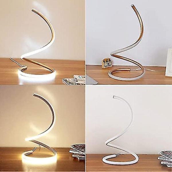 Moderne 16W LED skrivebordslampe Akryl Spiral Bordlampe
