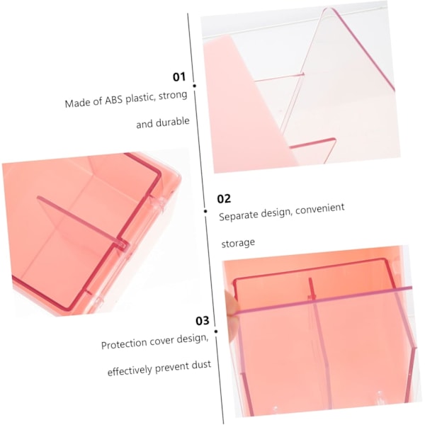 Badeværelses Essentiel Vatpindbeholder Låg 2 Sektioner Makeup Bomulds Organizer Kompakt Design