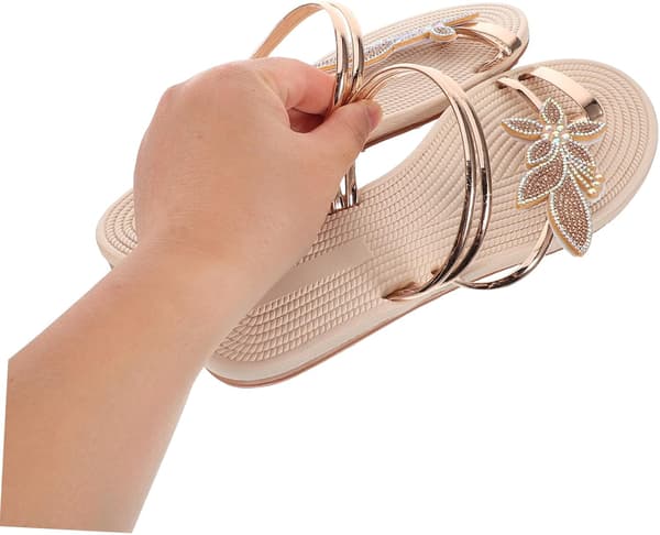 Strandflate tøfler - Dame Boho Bladstil Tåring Sandaler