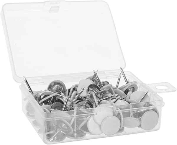 100 stk. hvite mini-møbelspiker for møbler, dekorative spiker for sofa- og stolpolstring, 11 mm x 13 mm