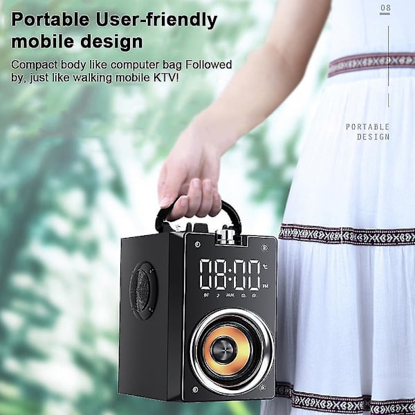 Super Bass Bluetooth-högtalare Bärbar Kolonn 3D Stereo
