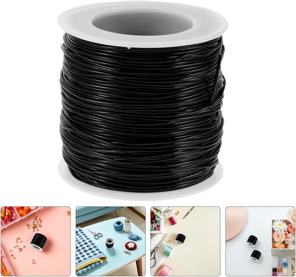 2 ruller krystallperletau smykkesnor elastisk perletråd for armbåndlaging elastisk snor