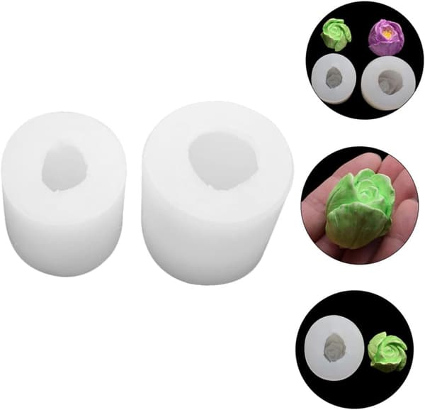 Silikon stearinlysformsett 2 stk tulipan blomster krystall epoxy dråpeform DIY aromaterapi duftlys laging