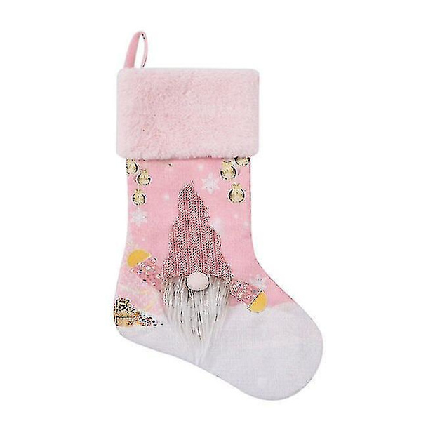Julelys Pink Strømper Slikpose Gaveholder Strømpe