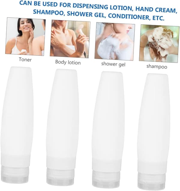4 stk silikon underflasker 90 ml hvite bærbare tomme reisekosmetikkflasker