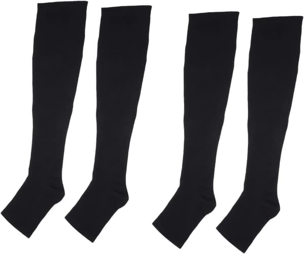 2 par kompresjonsstrømper Benkompresjonshylse Elastisk venetrykkstrømpe S for løping Varme sokker
