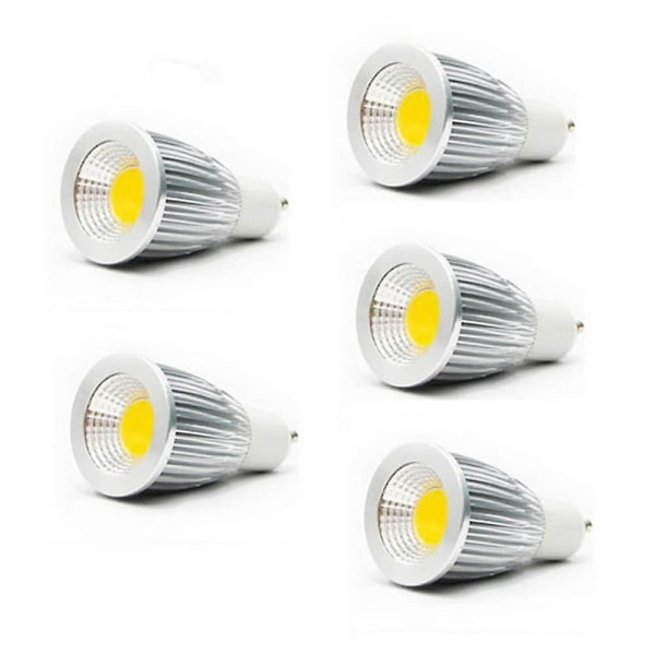 5 stk 5W LED-spotlight GU10 GU5.3 E26 E27 MR16 COB Hvit