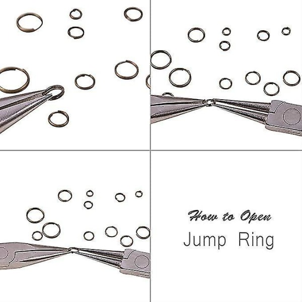 1450 st Öppna ringar Jump Ring 3-10mm DIY smyckestillverkning