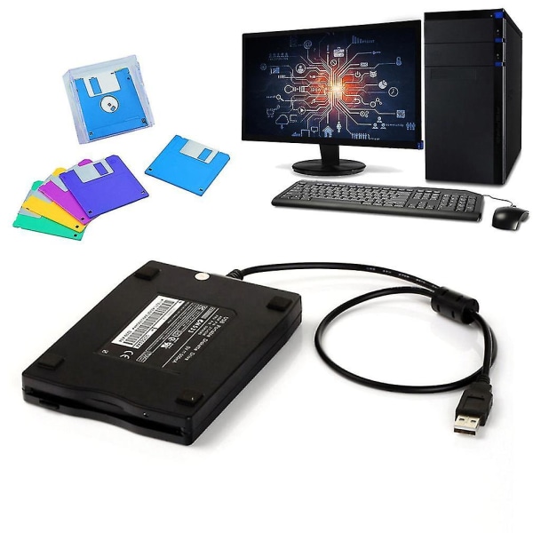 1,44MB 3,5'' USB eksternt diskettedrev til bærbar