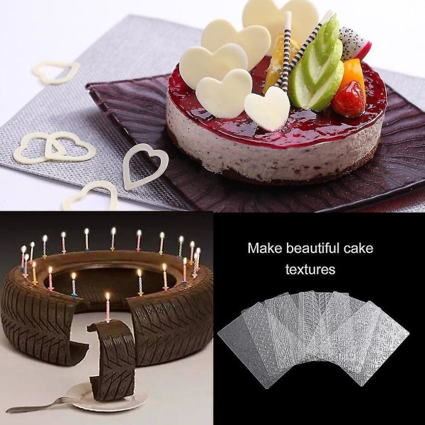 6 stk Dekktekstur Matter Sukker Craft Kakeform Bakeverktøy