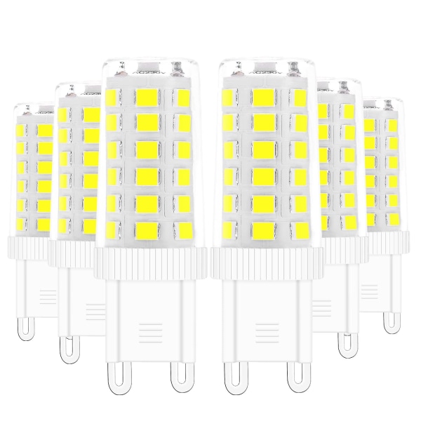 G9 LED-lampor, 5w ekvivalent 40w halogenlampa vit 6000k flimmerfri energisparande Ej dimbar