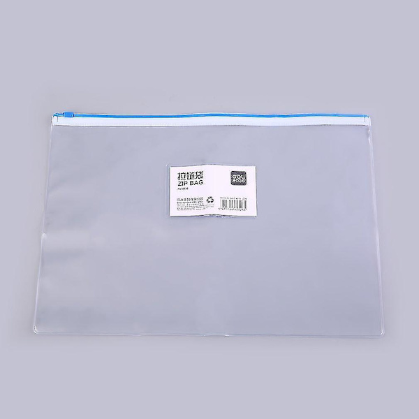 Deli 5526 Gennemsigtig PVC Lynlåspose A4 Fil Dokument Organizer